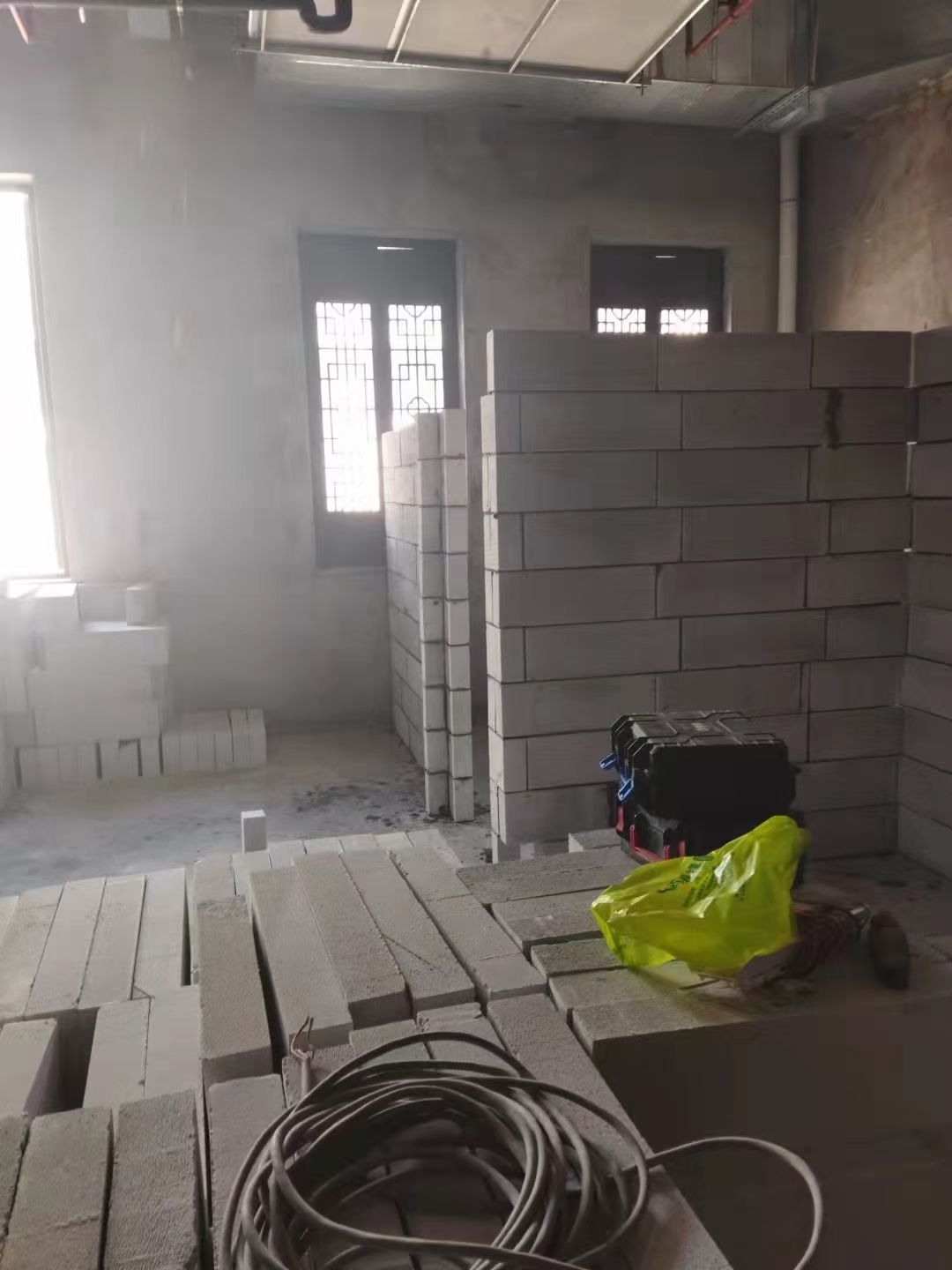 加气砖隔墙现场图